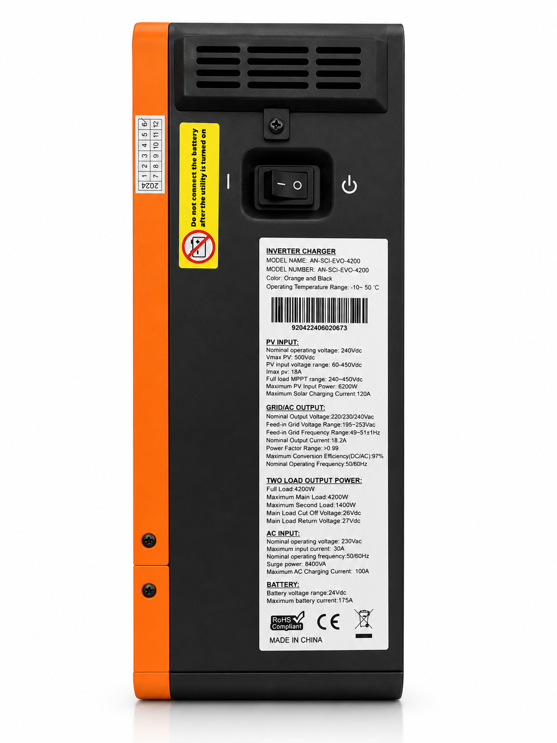 MPTT HYBRID Controller-Inverter (SCI-EVO-4200) - 24V / 4.2KW — 2